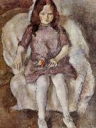 Jules Pascin The Girl holding flower oil painting artist